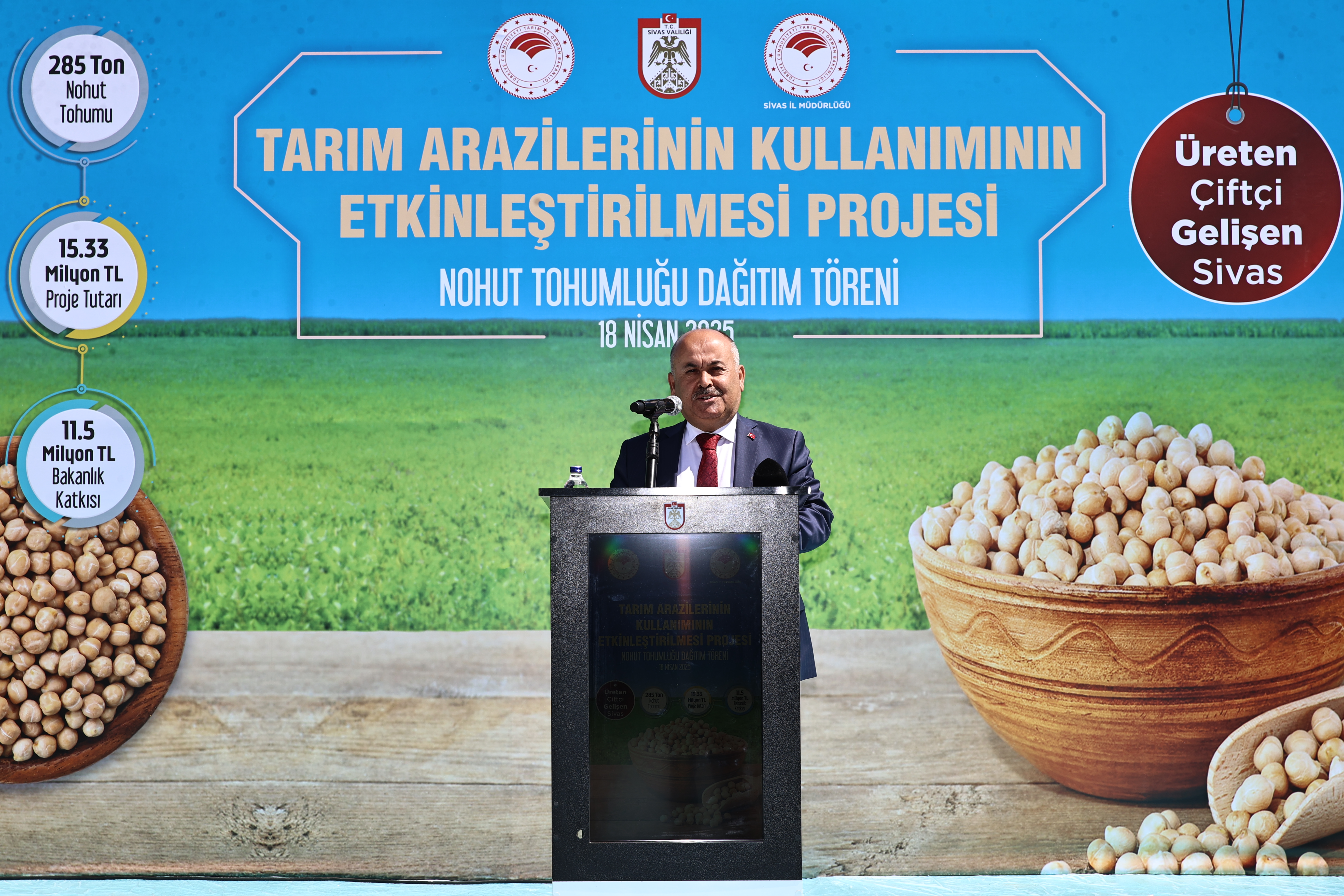 285 Ton Nohut Tohumu Dağıtımı Yapıldı