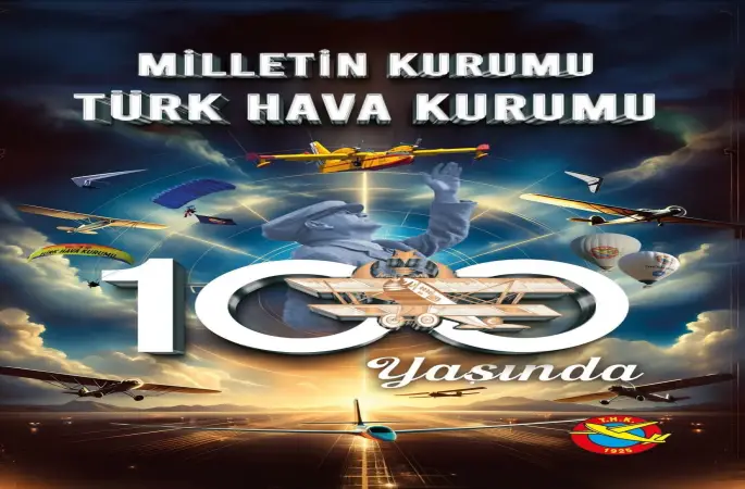 Türk Hava Kurumu 100.Yılında Atatürk Anıtına Çelenk Sundu