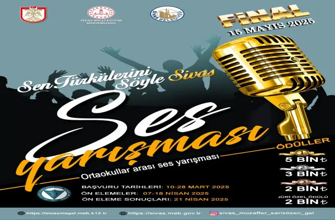 Sivas’ta, ortaokul öğrencilerinin katılımı ile ses yarışması düzenlenecek