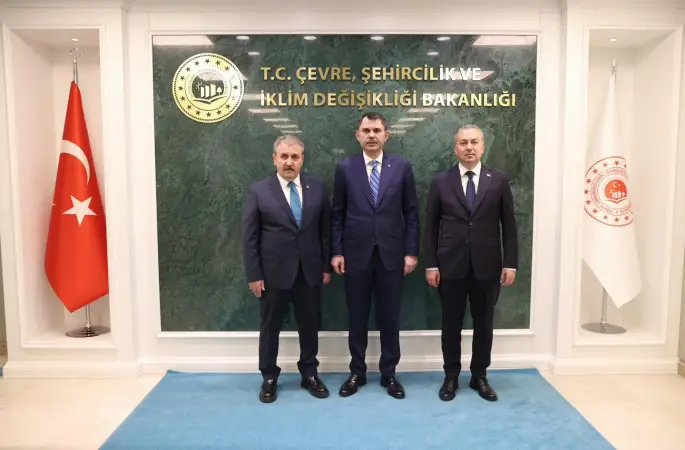 Belediye Başkanı Dr. Adem Uzun, Büyük Birlik Partisi Genel Başkanı Mustafa Destici ile birlikte Çevre Şehircilik ve İklim Değişikliği Bakanı Murat Kurum’u ziyaret etti