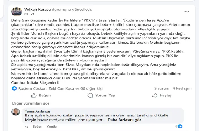 Volkan Karasu’dan Cumhur İttifakı’na Sert Yanıt: “Hodri Meydan