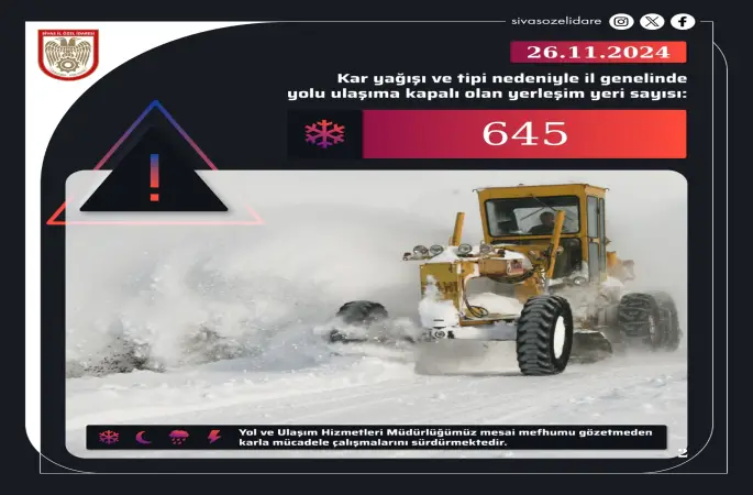 645 Köy yolu kapandı