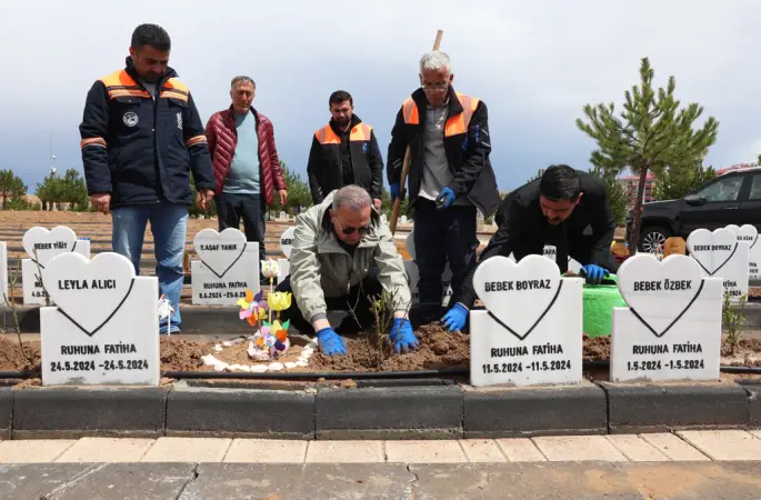 MİNİK MELEKLERİN MEZARLARINDA ANLAMLI DÜZENLEME