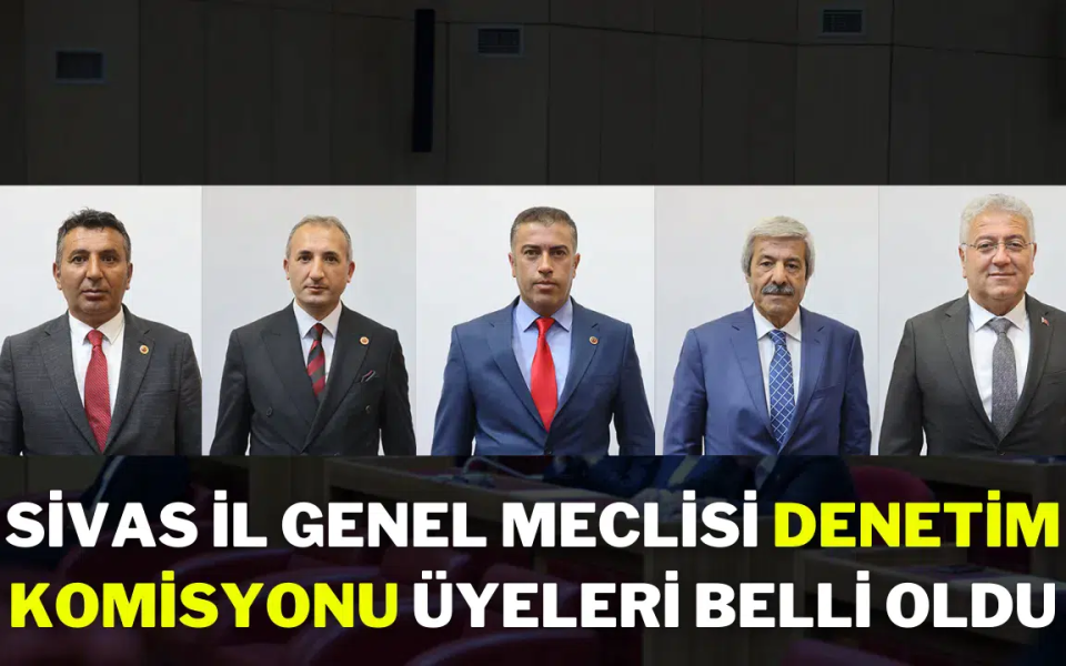 Sivas İl Genel Meclisi Denetim Komisyonu Üyeleri Belli Oldu
